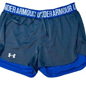 Under Armour Women's Athletic Shorts in Blue and Gray
